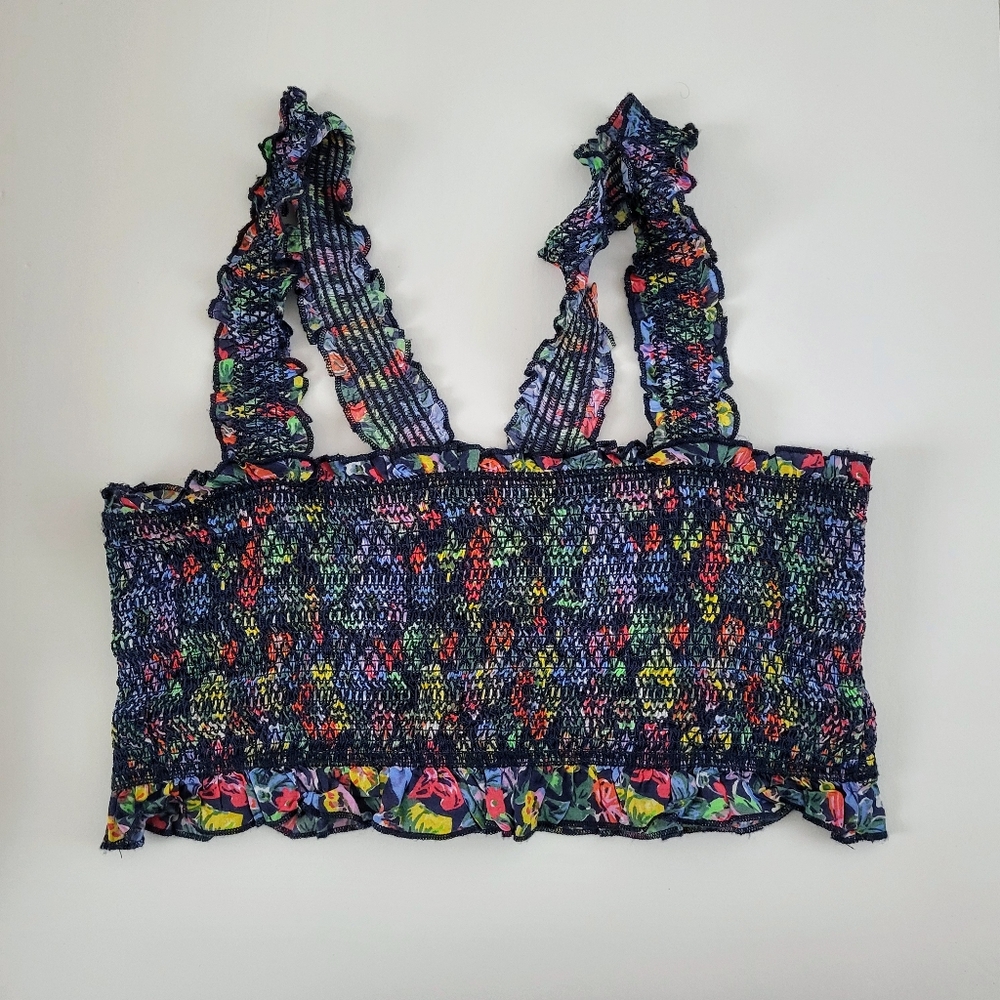 NWT Urban Outfitters Out From Under Sleeveless Smocked Ruffle Crop Top